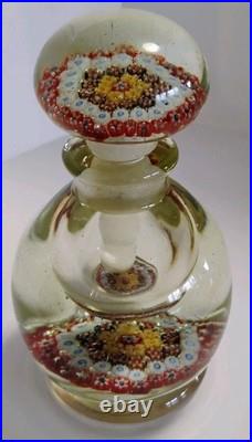 Vintage Perthshire Millefiori Glass Perfume Bottle Paperweight 5.5x3.5x3.5in Vintage Perthshire Millefiori Glass Perfume Bottle Paperweight 5.5x3.5x3.5in
