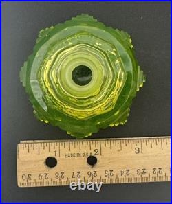 Vintage Pesnicak Signed Uranium Glass Perfume Bottle Czech Republic 5.5 tall