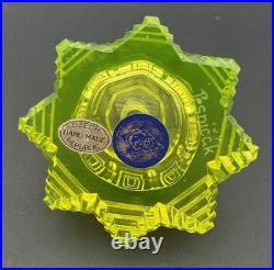 Vintage Pesnicak Signed Uranium Glass Perfume Bottle Czech Republic 5.5 tall