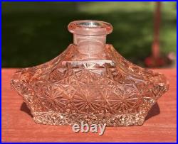 Vintage Pink Art Deco Cut Crystal Czechoslovakia Czech Glass Perfume Bottle Base