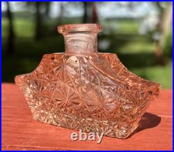 Vintage Pink Art Deco Cut Crystal Czechoslovakia Czech Glass Perfume Bottle Base