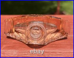 Vintage Pink Art Deco Cut Crystal Czechoslovakia Czech Glass Perfume Bottle Base