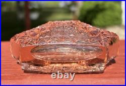 Vintage Pink Art Deco Cut Crystal Czechoslovakia Czech Glass Perfume Bottle Base