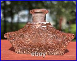 Vintage Pink Art Deco Cut Crystal Czechoslovakia Czech Glass Perfume Bottle Base