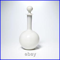 Vintage Portieux Vallerysthal White Opaline Dresser Bottle & Stopper 11