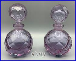 Vintage Pr Alexandrite Neodymium Cut Glass Perfume Bottles Glow Irice Manganese