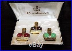 Vintage Prince Matchabelli Crown Perfume 3 Bottle Set 1/4oz Stradivari Wind Song
