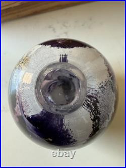 Vintage Purfume Bottle Hand Blown Glass Art Deco Retro Purple Abstact Stopper