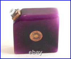Vintage Purple Glass Ybry Square Perfume Bottle for Mon Ami Missing Over Cap