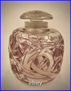 Vintage R. Lalique Perfume Bottle, Epines, Amethyst, Large