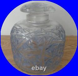 Vintage R. Lalique Perfume Bottle, Epines, BLUE, Large