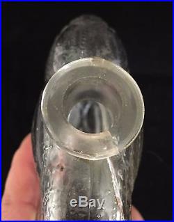Vintage R. Lalique Relief for Forvil Art Glass Perfume Bottle with Stopper 6 3/4