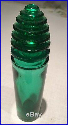 Vintage R. Lalique Sans Adieu Art Deco Green Glass Perfume Bottle