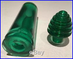 Vintage R. Lalique Sans Adieu Art Deco Green Glass Perfume Bottle
