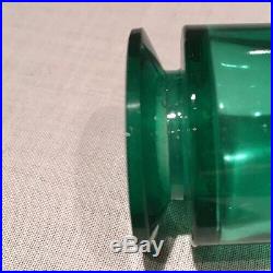 Vintage R. Lalique Sans Adieu Art Deco Green Glass Perfume Bottle