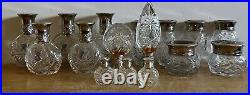 Vintage Ralph Lauren Safari Empty Crystal Glass Perfume Bottles Lot Of 16 Rare