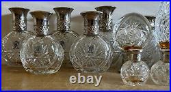 Vintage Ralph Lauren Safari Empty Crystal Glass Perfume Bottles Lot Of 16 Rare