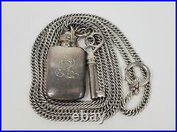 Vintage Ralph Lauren Sterling Silver Perfume Bottle & Key Necklace