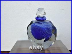 Vintage Rare James Clarke 1980 Hand Blown Art Glass Heart Perfume Bottle 4.5