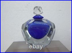 Vintage Rare James Clarke 1980 Hand Blown Art Glass Heart Perfume Bottle 4.5