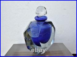 Vintage Rare James Clarke 1980 Hand Blown Art Glass Heart Perfume Bottle 4.5