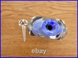 Vintage Rare James Clarke 1980 Hand Blown Art Glass Heart Perfume Bottle 4.5