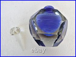 Vintage Rare James Clarke 1980 Hand Blown Art Glass Heart Perfume Bottle 4.5