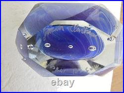 Vintage Rare James Clarke 1980 Hand Blown Art Glass Heart Perfume Bottle 4.5