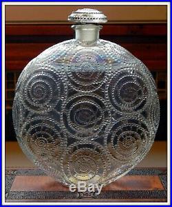 Vintage Rene Lalique Forvil RELIEF Perfume Bottle (Flacon,) with Stopper c. 1924