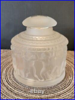 Vintage René Lalique'Les Enfants' Perfume Bottle Cherubs Frosted Glass Paris