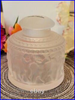 Vintage René Lalique'Les Enfants' Perfume Bottle Cherubs Frosted Glass Paris