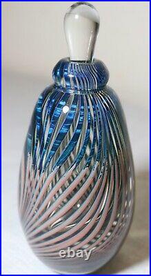 Vintage Robert Burch 1980 hand blown studio art glass scent perfume bottle