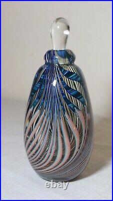 Vintage Robert Burch 1980 hand blown studio art glass scent perfume bottle