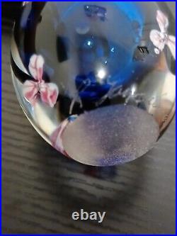 Vintage Roger Gandelman 1989 Signed Hand Blown Art Glass Floral Perfume Bottle