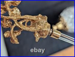 Vintage Rose Ormolu Perfume Bottle Refillable Gold & Glass Perfume Atomizer 7.6