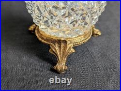 Vintage Rose Ormolu Perfume Bottle Refillable Gold & Glass Perfume Atomizer 7.6