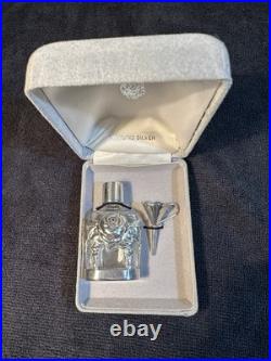 Vintage Rose Perfume Bottle With Funnel, 925 Sterling Silver With Original Box