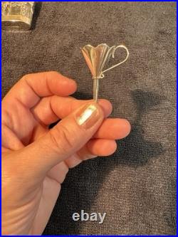 Vintage Rose Perfume Bottle With Funnel, 925 Sterling Silver With Original Box