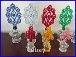 Vintage SET Art Deco Perfume Bottles withPlastic Screw-Top Ornate Floral Stopper