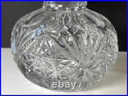 Vintage SS Lidded Cut Glass Perfume American Manufacturer Stunning Pattern