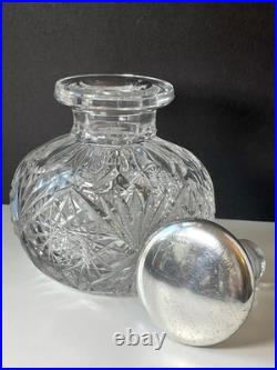 Vintage SS Lidded Cut Glass Perfume American Manufacturer Stunning Pattern