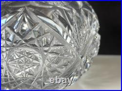 Vintage SS Lidded Cut Glass Perfume American Manufacturer Stunning Pattern