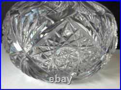 Vintage SS Lidded Cut Glass Perfume American Manufacturer Stunning Pattern