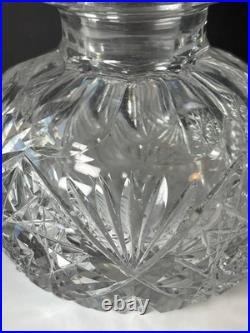 Vintage SS Lidded Cut Glass Perfume American Manufacturer Stunning Pattern