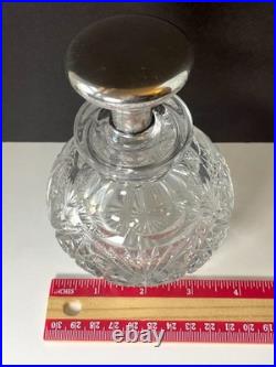 Vintage SS Lidded Cut Glass Perfume American Manufacturer Stunning Pattern