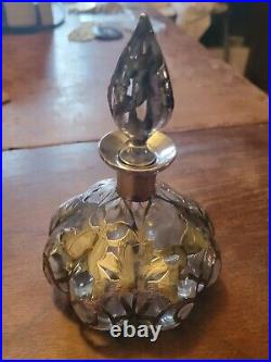 Vintage STEUBEN Sterling Silver Overlay 6 Gourd Shaped Perfume Bottle #439 IRIS