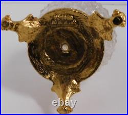 Vintage STYLEBUILT Gold Gilt Metal Glass Ormolu Tassel Perfume Footed Bottle