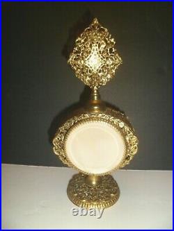 Vintage STYLEBUILT Pedestal Perfume Bottle with Dauber in Gold Ornate Filigree