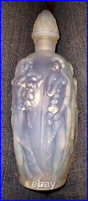 Vintage Sabino France Opalescent Art Glass Nude Gaite Nymph Perfume Bottle 1940s