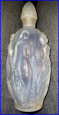 Vintage Sabino France Opalescent Art Glass Nude Gaite Nymph Perfume Bottle 1940s